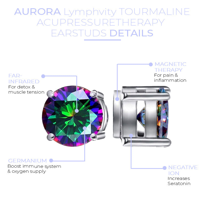 AURORA Lymphvity Tourmaline AcupressureTherapy EarStuds